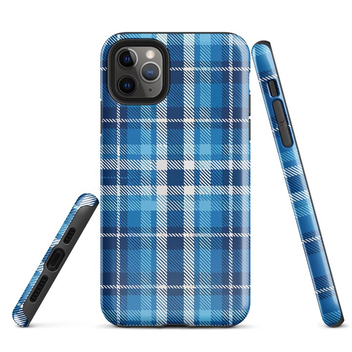 Blue Plaid Armor Tough Case For iPhone product image (3)