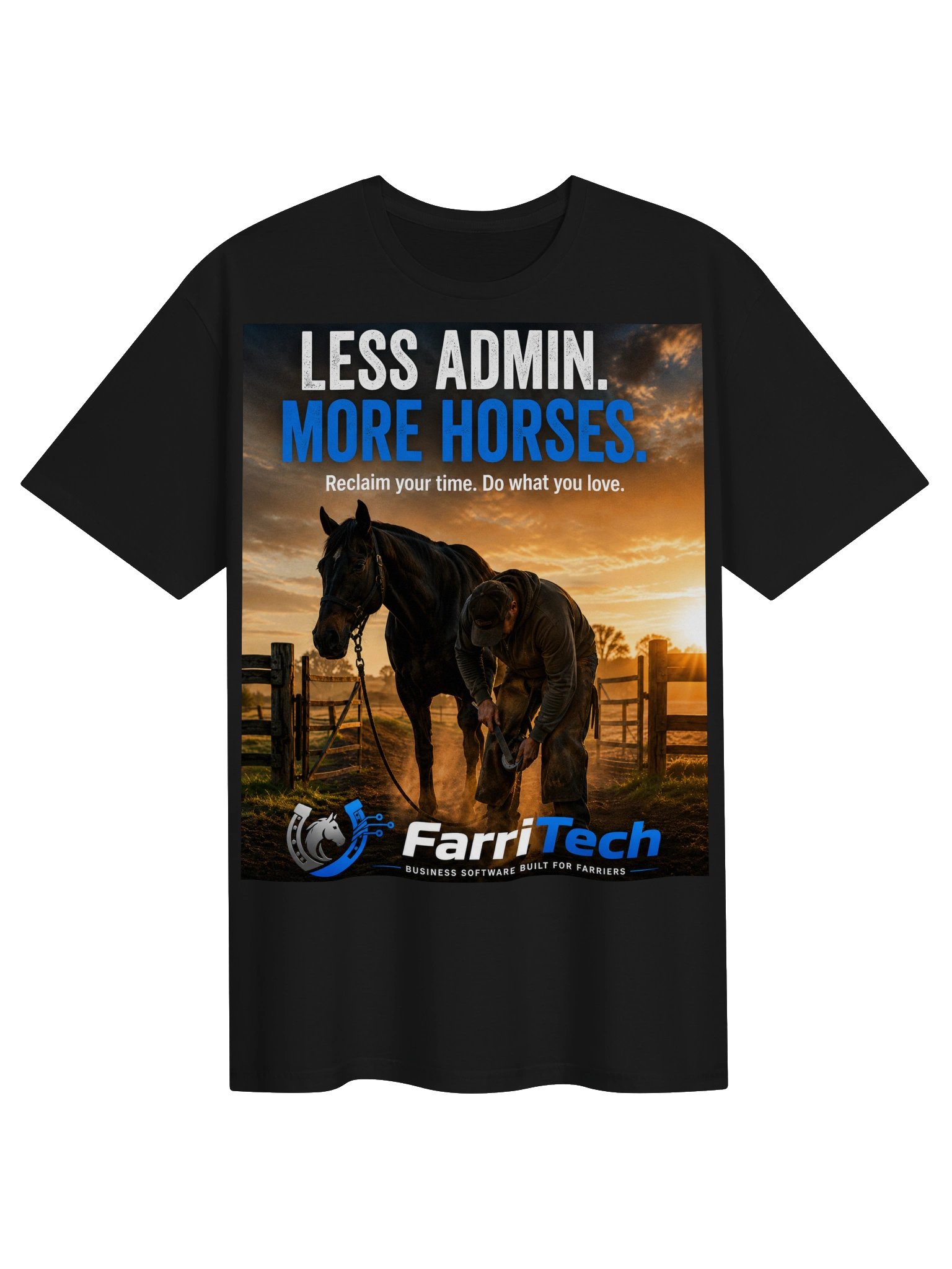 Less Admin. More Horses. Farrier T-Shirt product image (1)