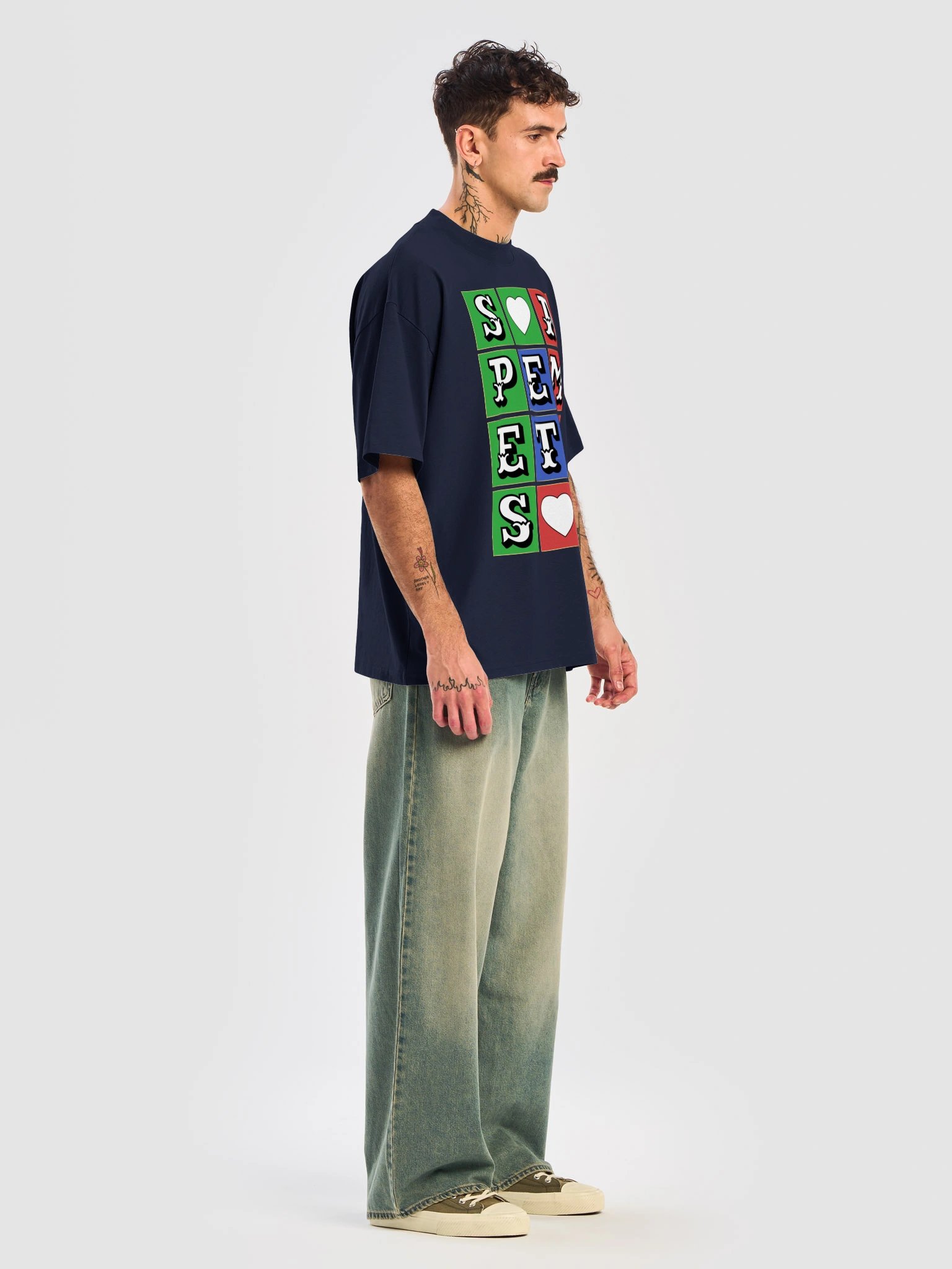 Hope and Love In Latin Quote Unisex Organic Cotton Oversized Graphic T-shirt product image (7)