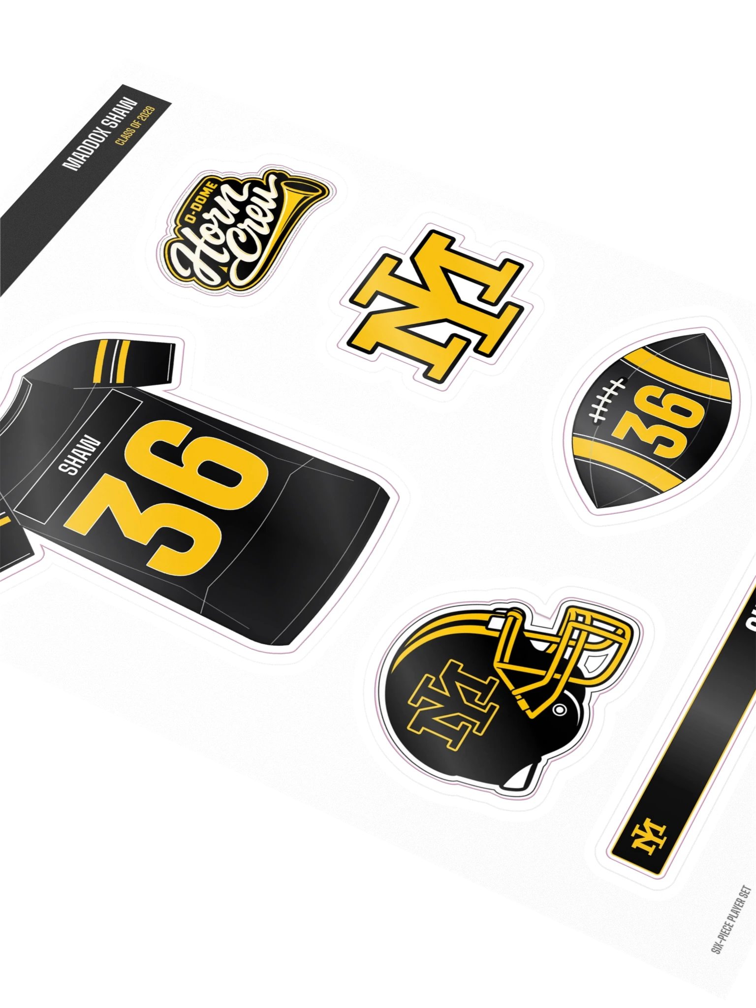 Maddox Shaw #36 — Mustangs Sticker Sheet product image (2)