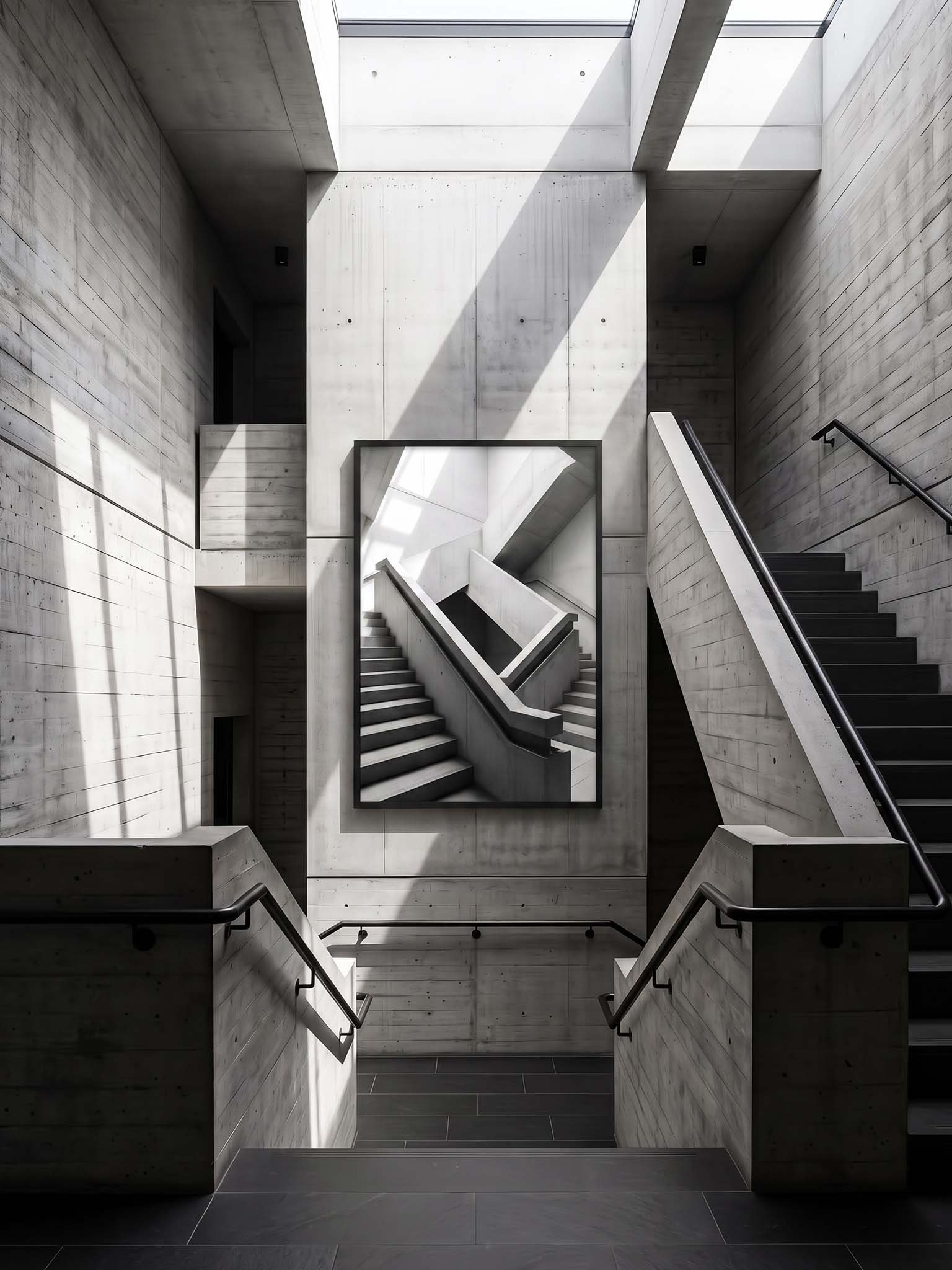 Monochrome Stair - Brutalist Architectural Photography Wall Art product image (25)