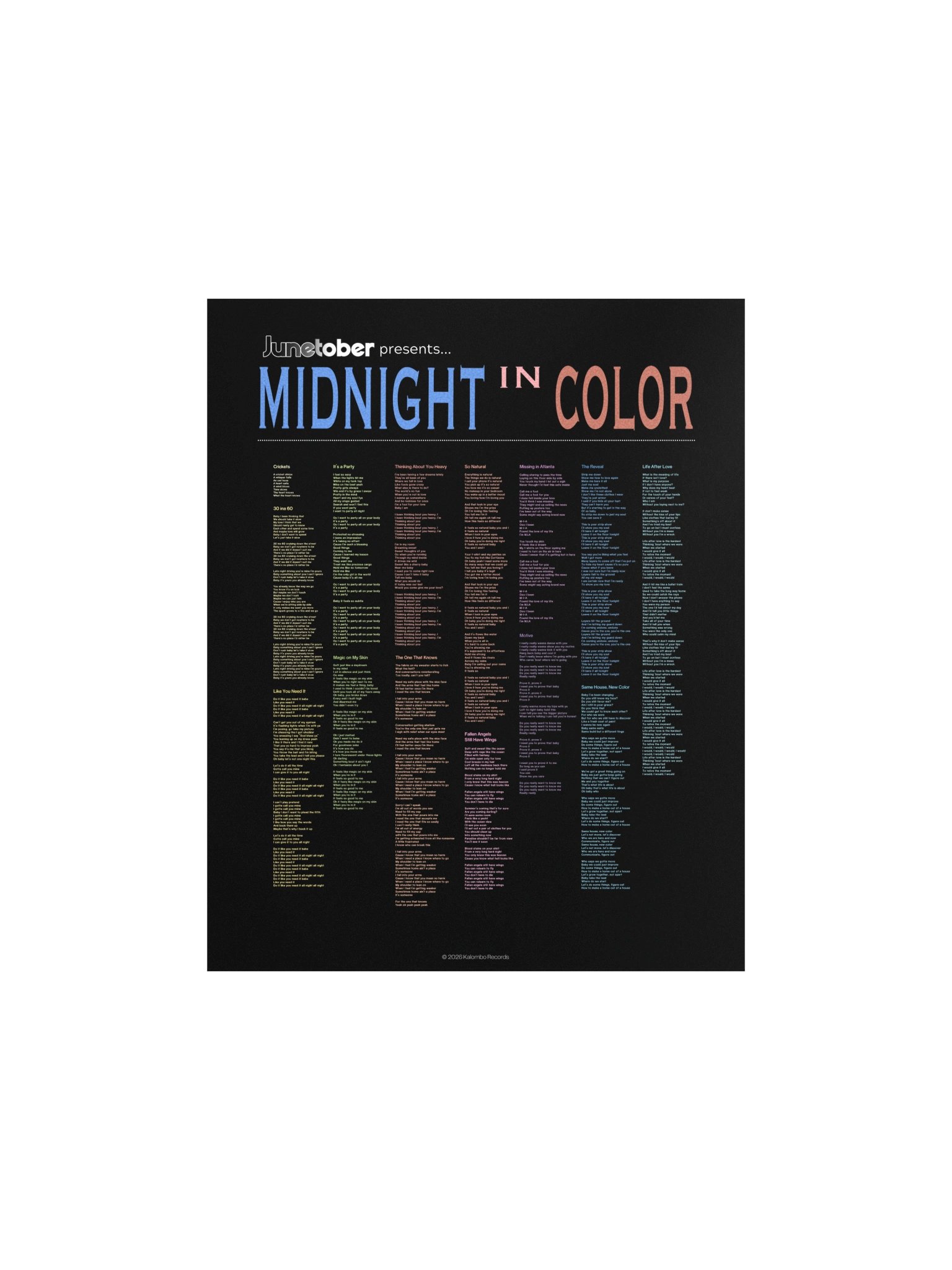 Midnight in Color Lyric Poster product image (3)