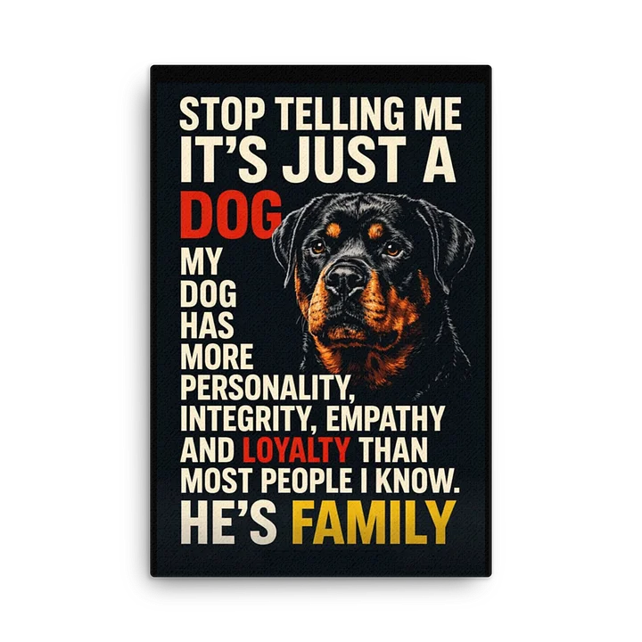Rottweiler Is Family Canvas Wall Art product image (1)