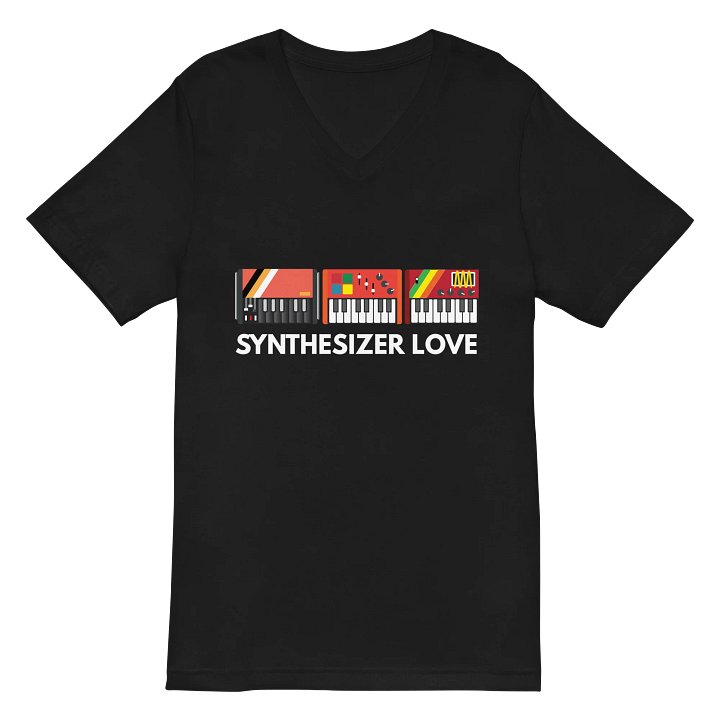 Synthesizer Love T-Shirt V-Neck Black product image (2)