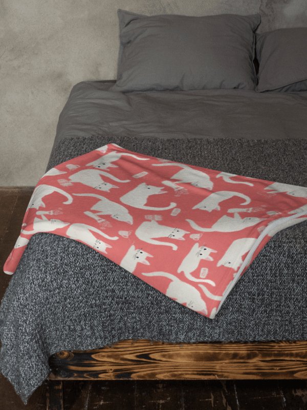 Bad Cats Knocking Stuff Over Throw Blanket, Pink product image (6)