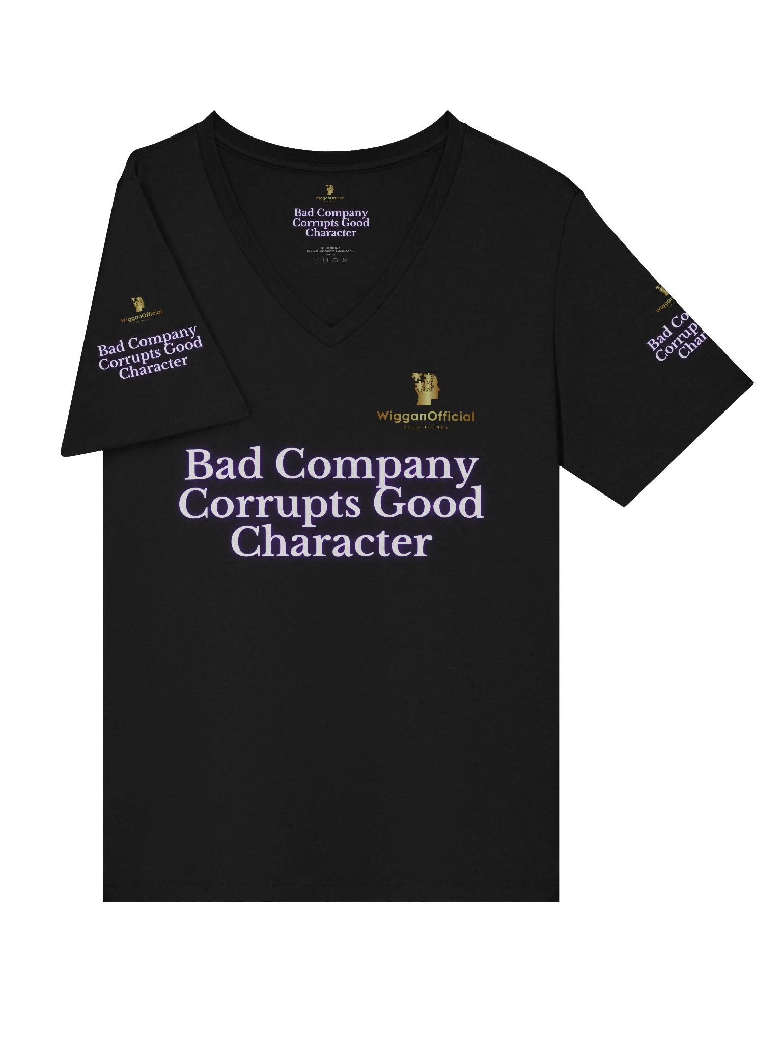 WigganOfficial “Bad Company Corrupts Good Character” Women's Relaxed V-Neck T-Shirt. product image (5)
