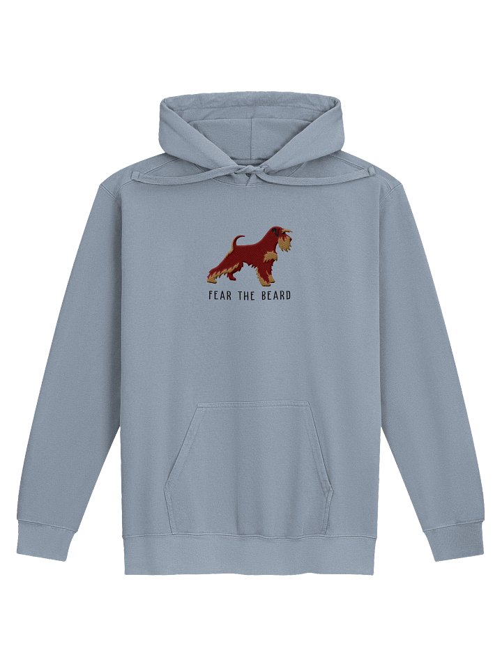 Fear the Beard Premium Hoodie (Embroidered) of a Miniature Schnauzer(Liver & Tan) product image (9)
