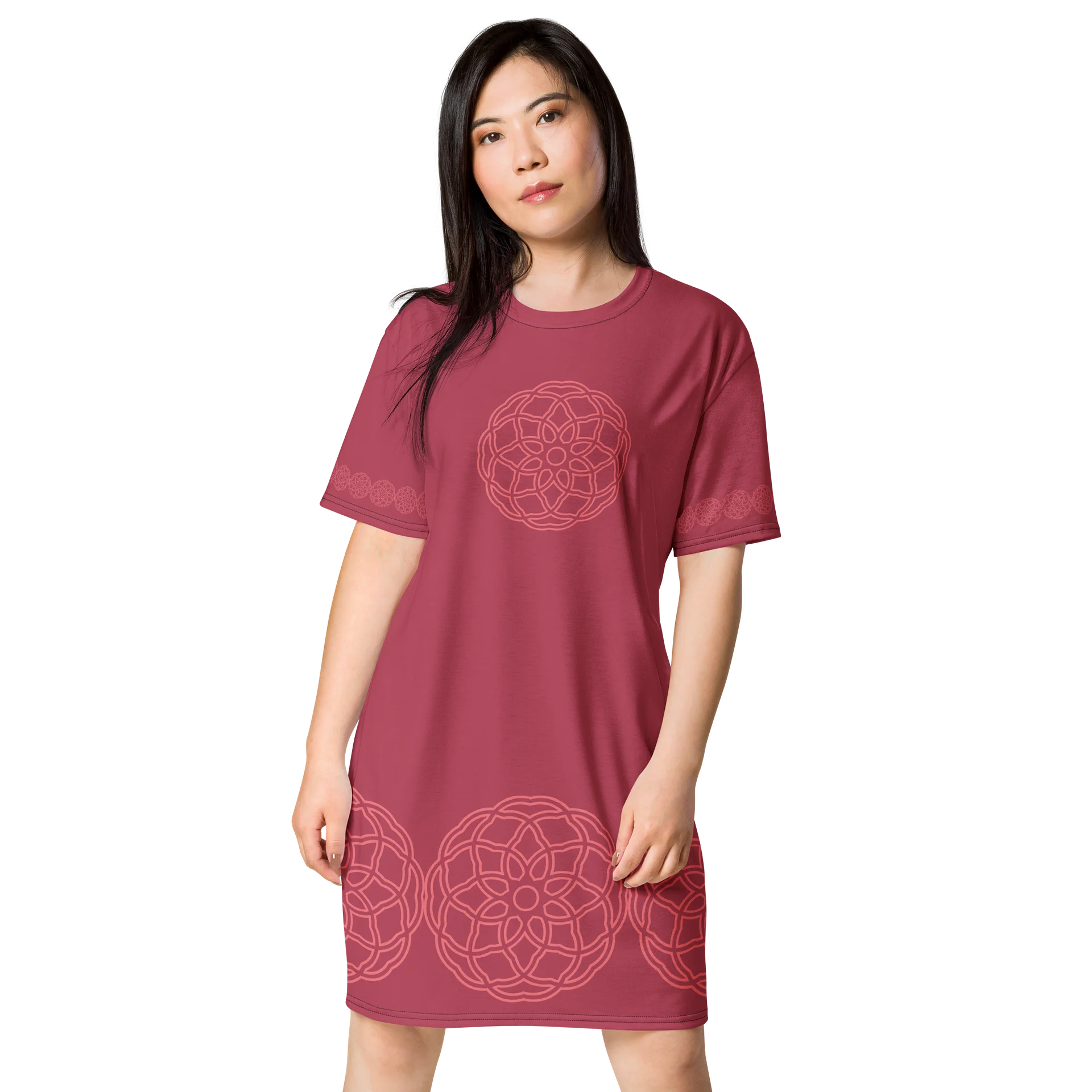 Abstract Circle Print T-Shirt Dress product image (1)