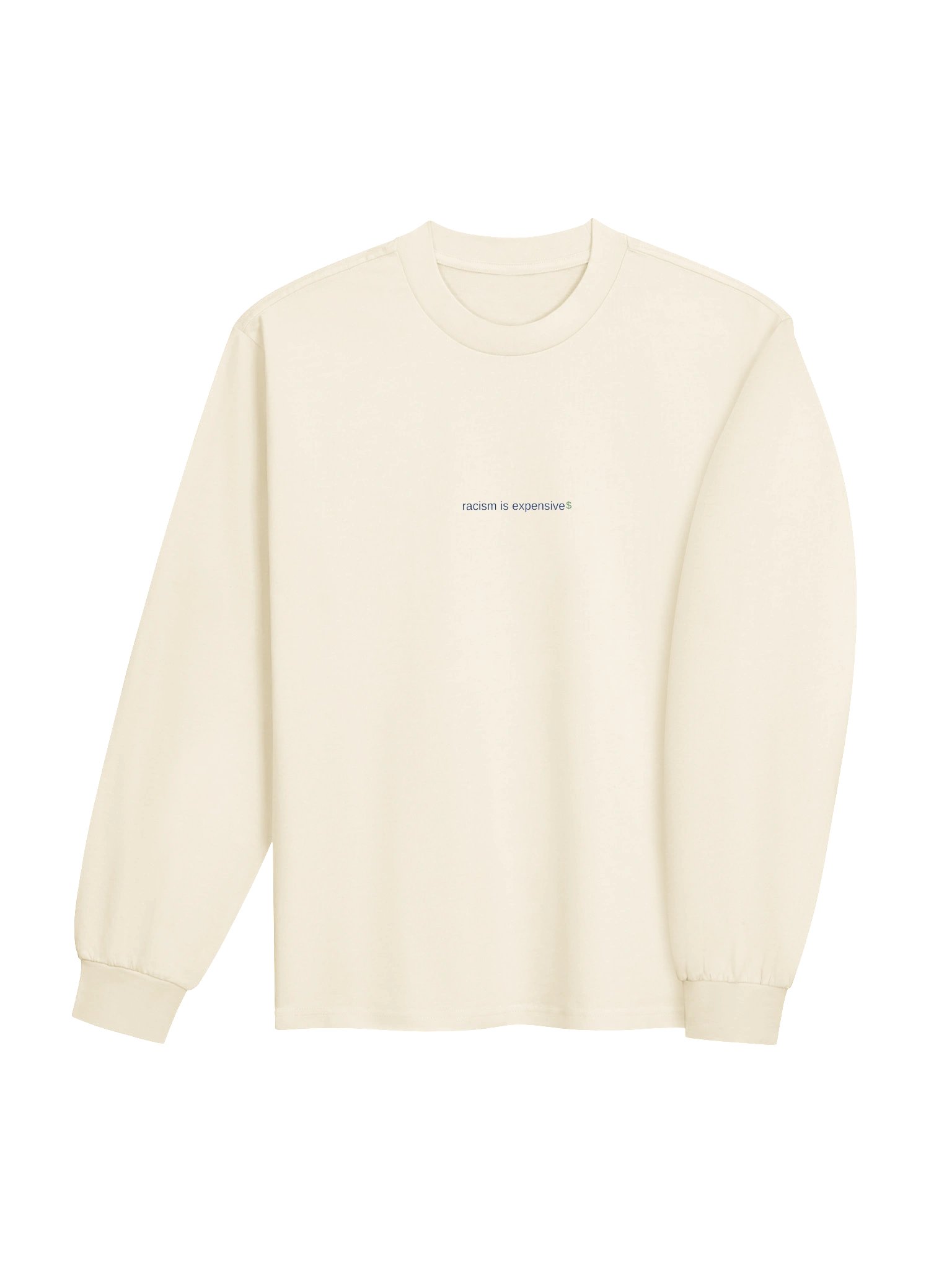 Racism Is Expensive — Minimal Tee Long Sleeve (Light Colors) product image (4)