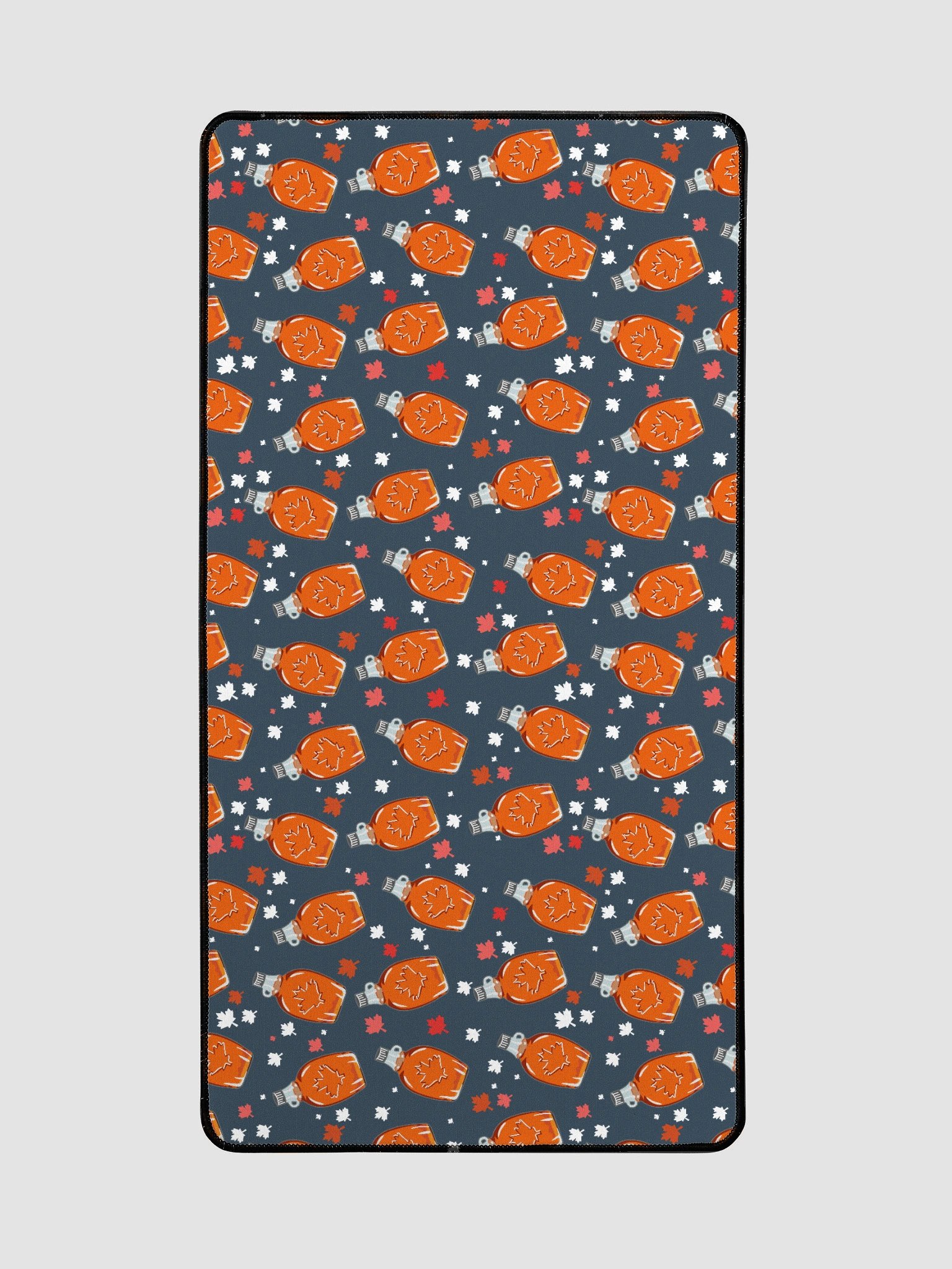 Canadian Maple Syrup Pattern Desk Mat, Navy product image (2)