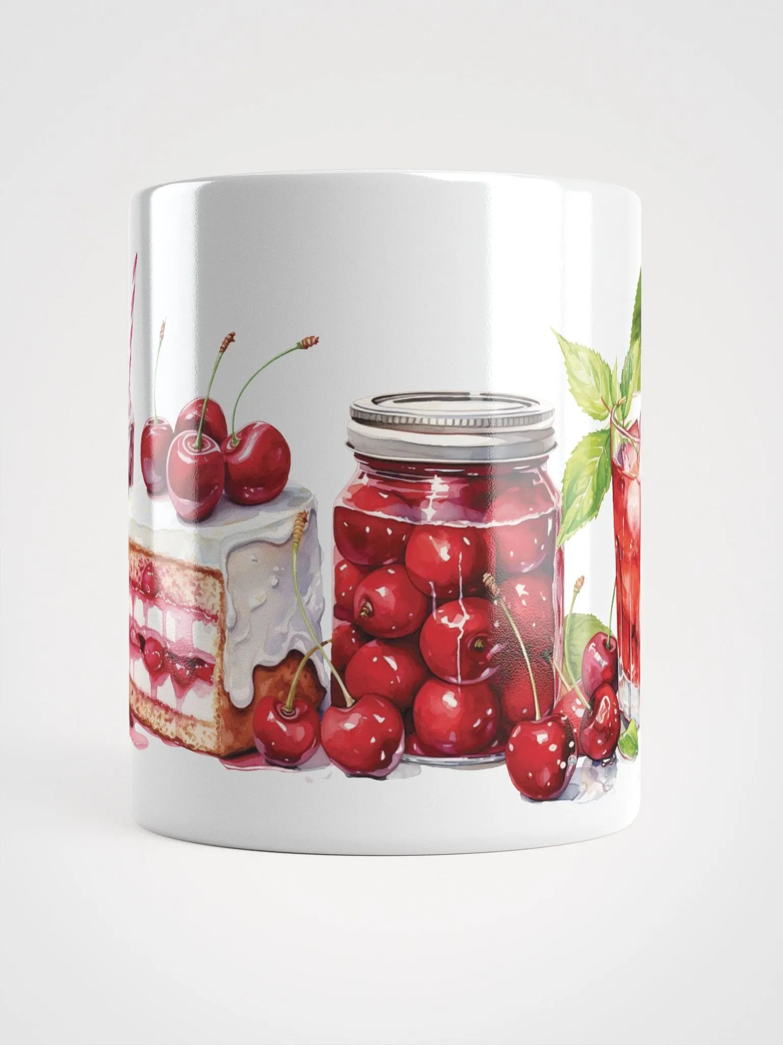 Cherry Bliss White Glossy Mug product image (5)
