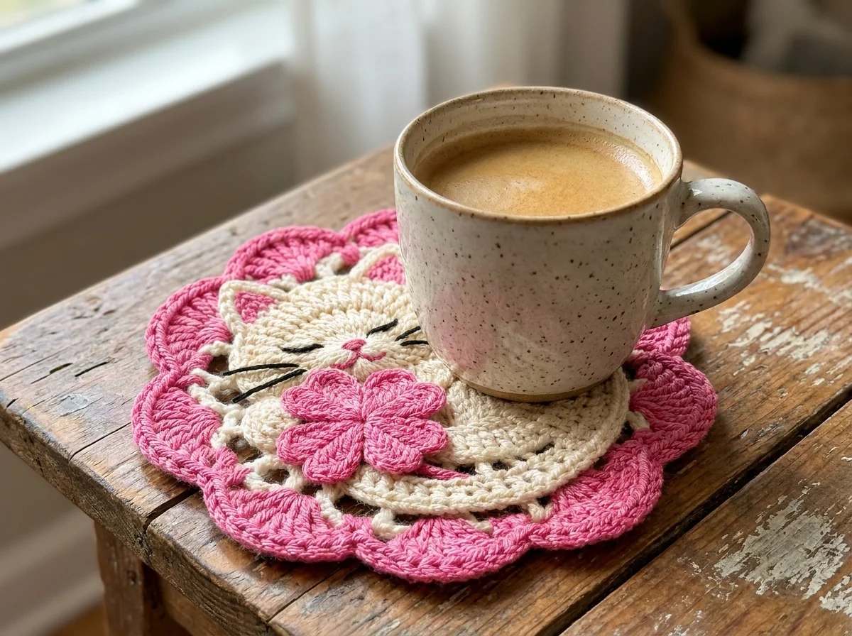 Sleeping Cat Crochet Coaster Pattern product image (5)