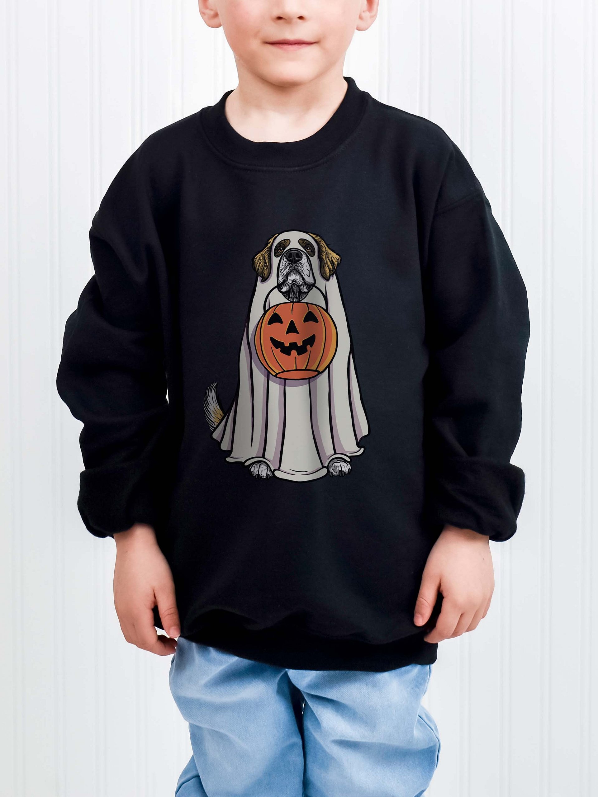 Halloween Saint Bernard(Yellow & White) Youth Sweatshirt product image (1)
