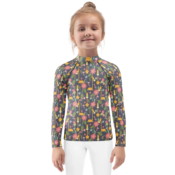 Tropical Giraffe Adventure Kids Rash Guard product image (1)