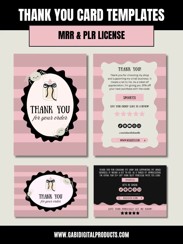 Halloween Thank You Cards Printable Coquette product image (7)