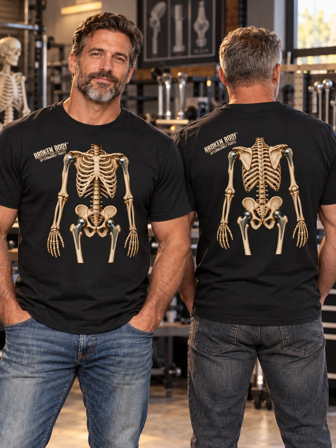 Shoulder & Hip Replacement Shirt — The $40 Million Man™ Double Replacement | Broken Body™ product image (1)