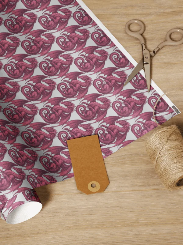 🐉 Pink Dragon Wrapping Paper – Wrap It in Flame and Feminine Power product image (1)