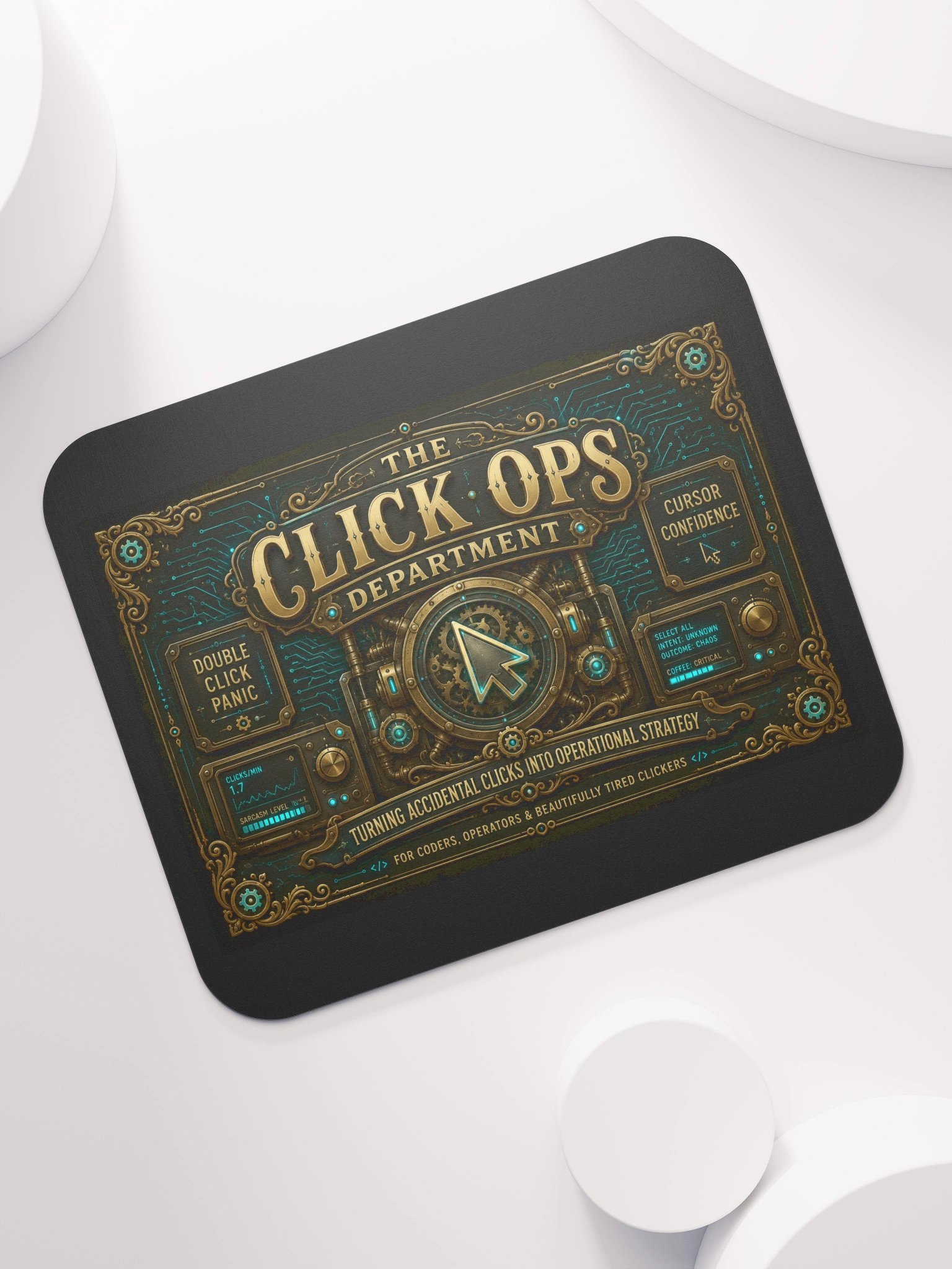 Syntax & Sarcasm Click Ops Department Classic Mouse Pad product image (7)