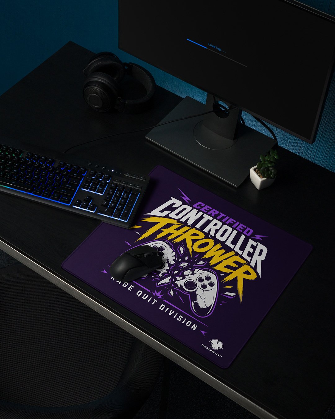 Certified Controller Thrower Gaming Mouse Pad – Funny Rage Quit Gamer Desk Mat product image (2)