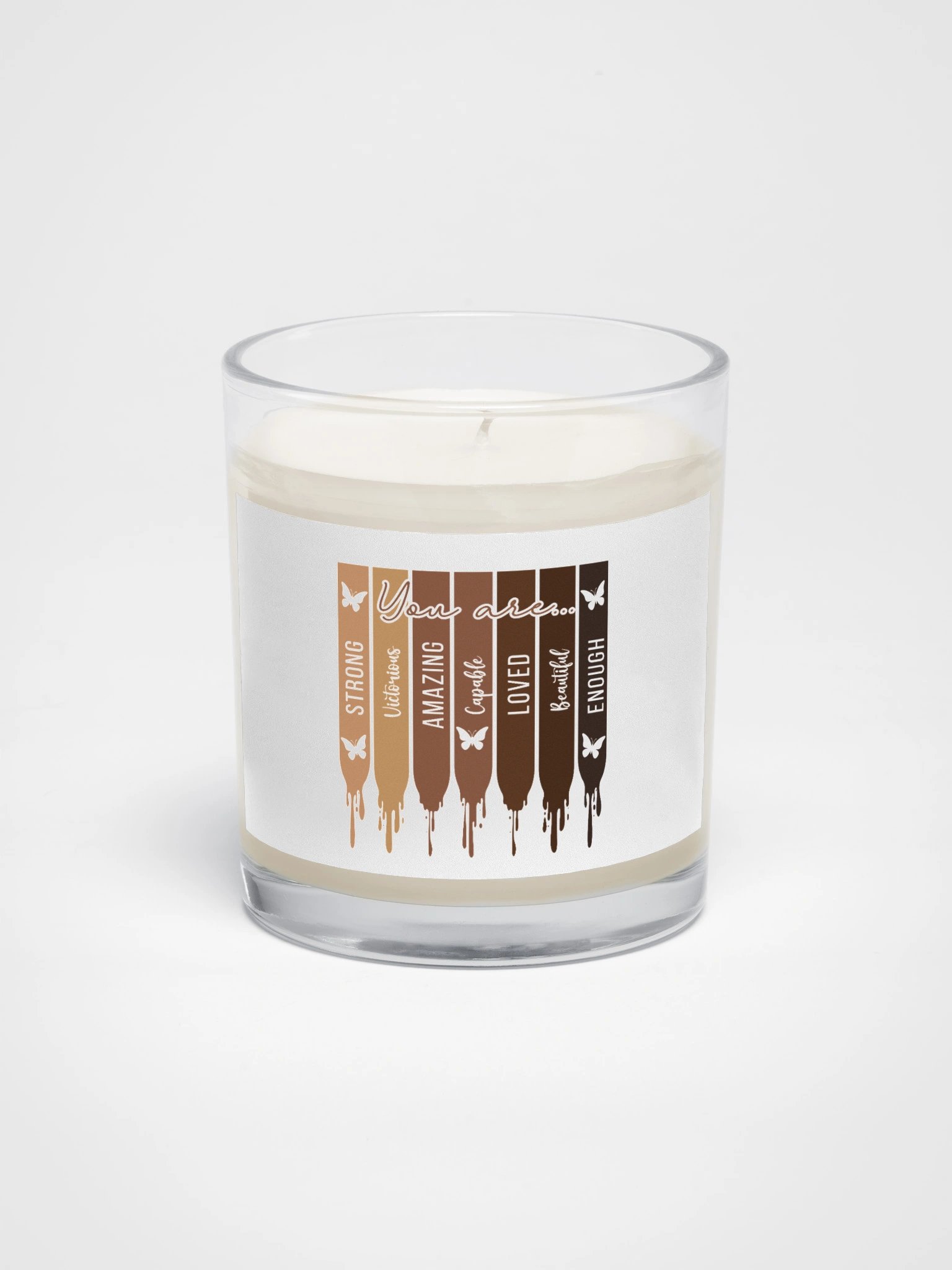 Melanin Stripes Unscented Soy Wax Candle for Black Women product image (1)