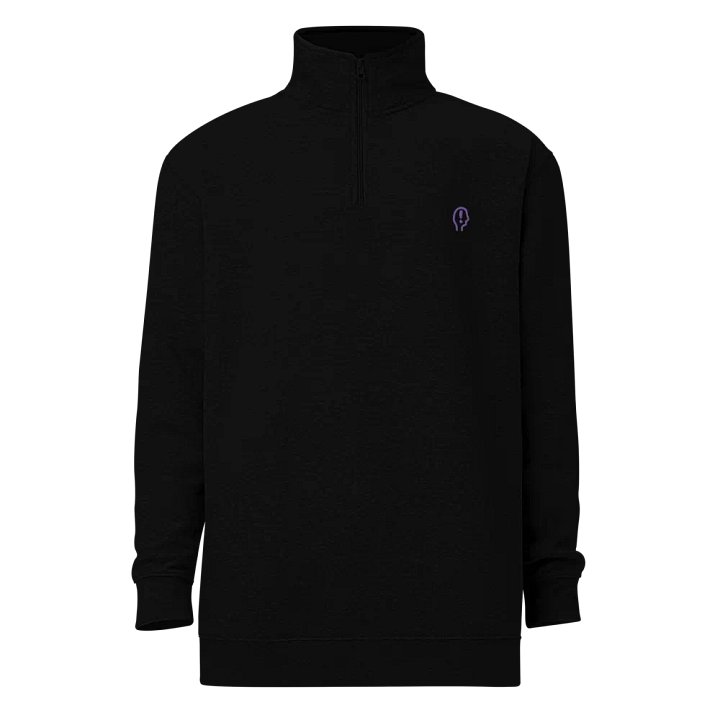 EXCLAIMING MENTALLY (purple) embroidered quarter zip product image (2)