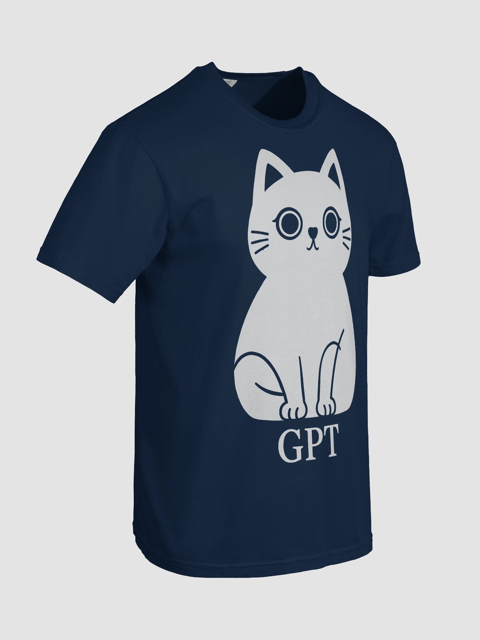 Whiskered Comfort: Cartoon Cat Silhouette T-Shirt product image (4)