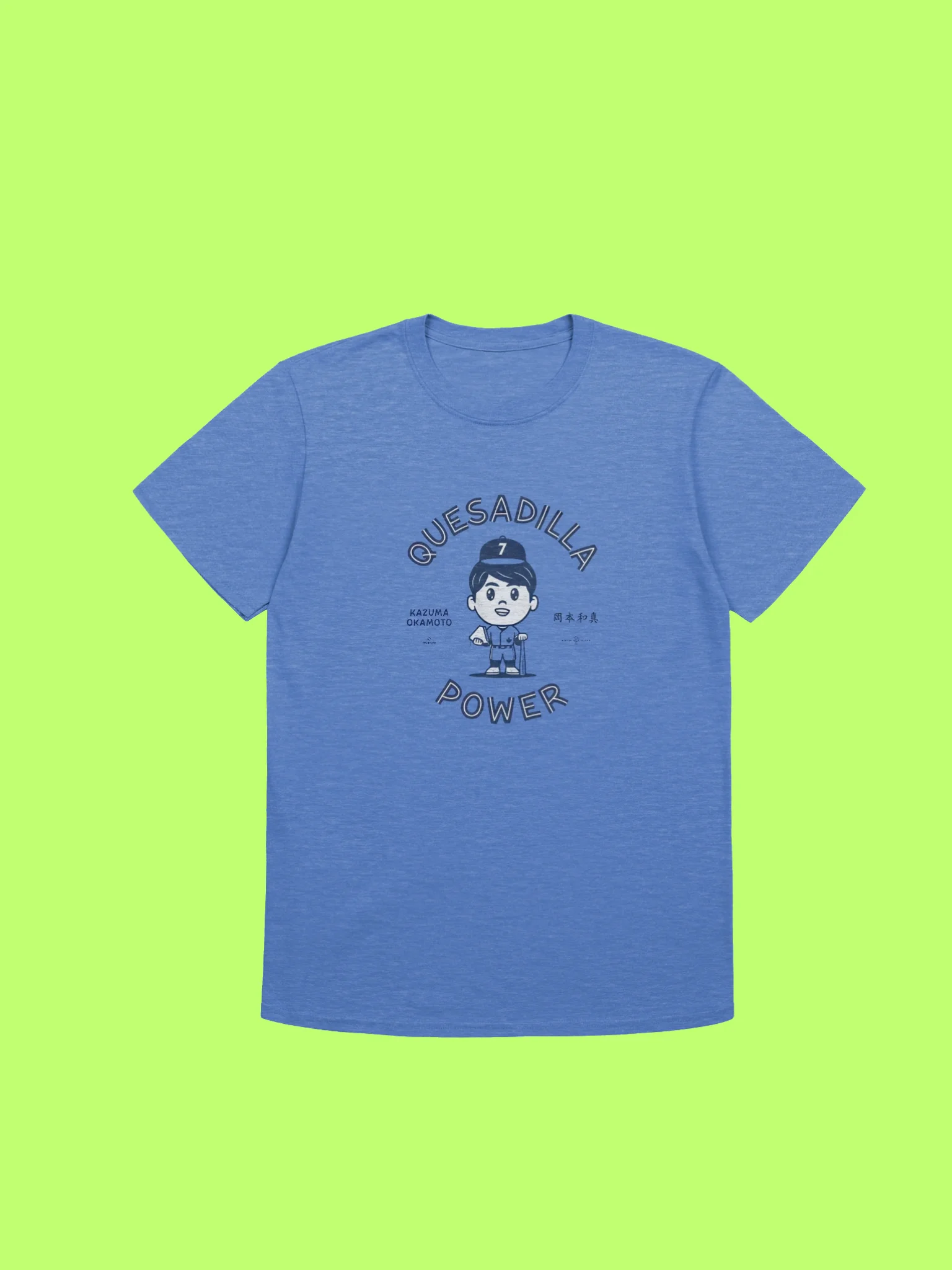 Kazuma Okamoto Quesadilla Power Powder Blue Athletic Fit Shirt product image (198)