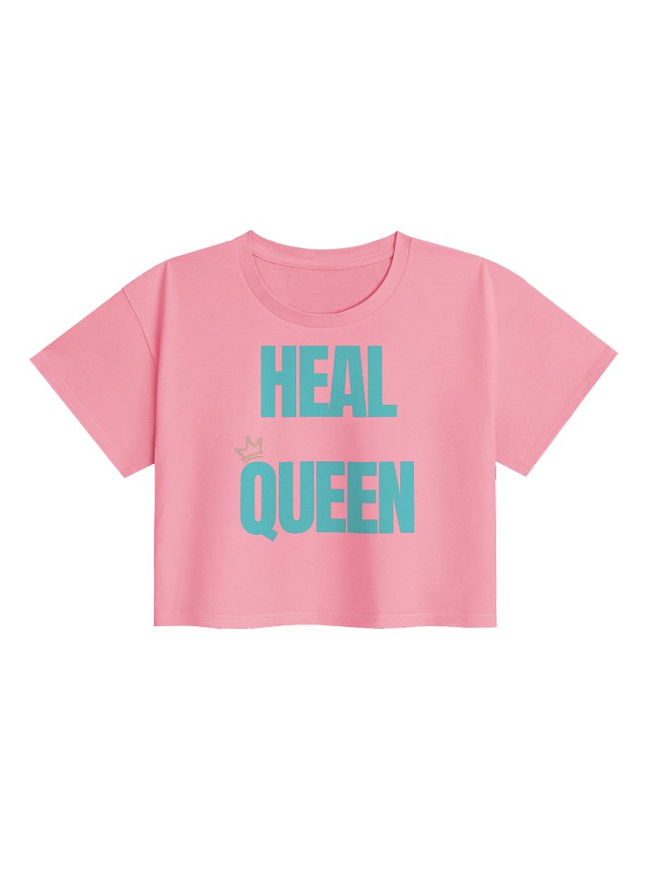 HEAL QUEEN TEAL RETRO WOMEN'S PREMIUM CROP TOP product image (1)