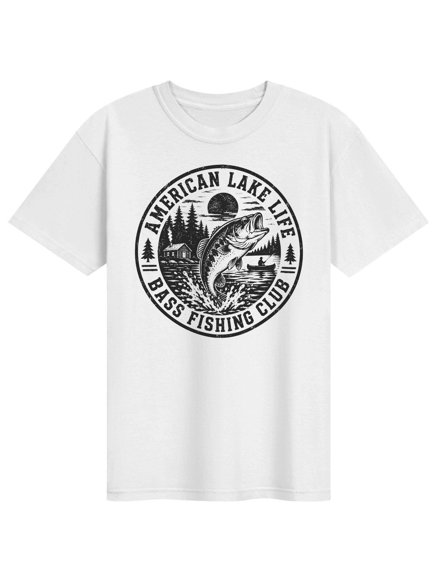American Lake Life T-Shirt | Vintage Bass Fishing Outdoor Graphic Tee product image (5)