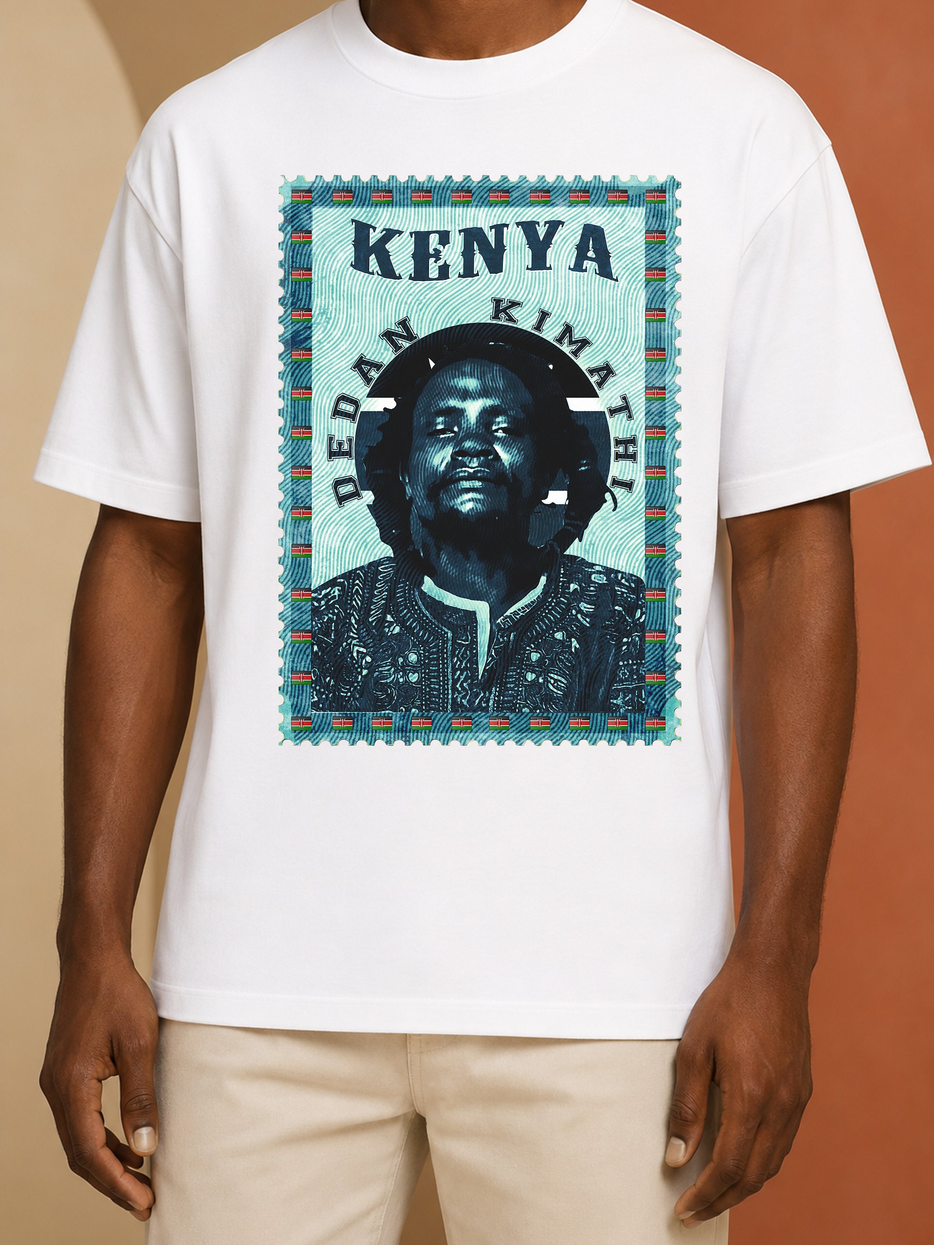 Dedan Kimathi Vintage Postage Stamp T-Shirt | Kenya Mau Mau History Tee | Pan-African Kenya Freedom Fighter product image (1)