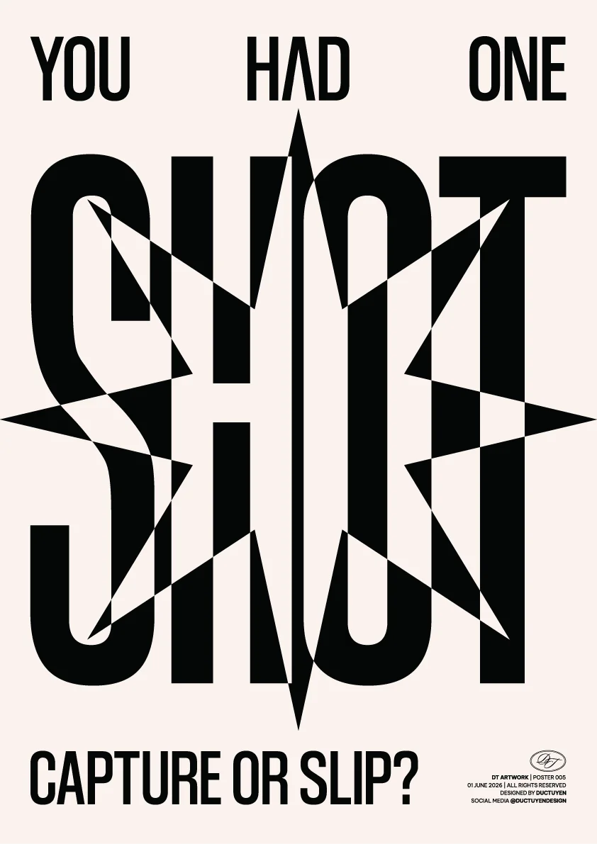 "ONE SHOT" Typography Print Poster (Unframe) product image (1)