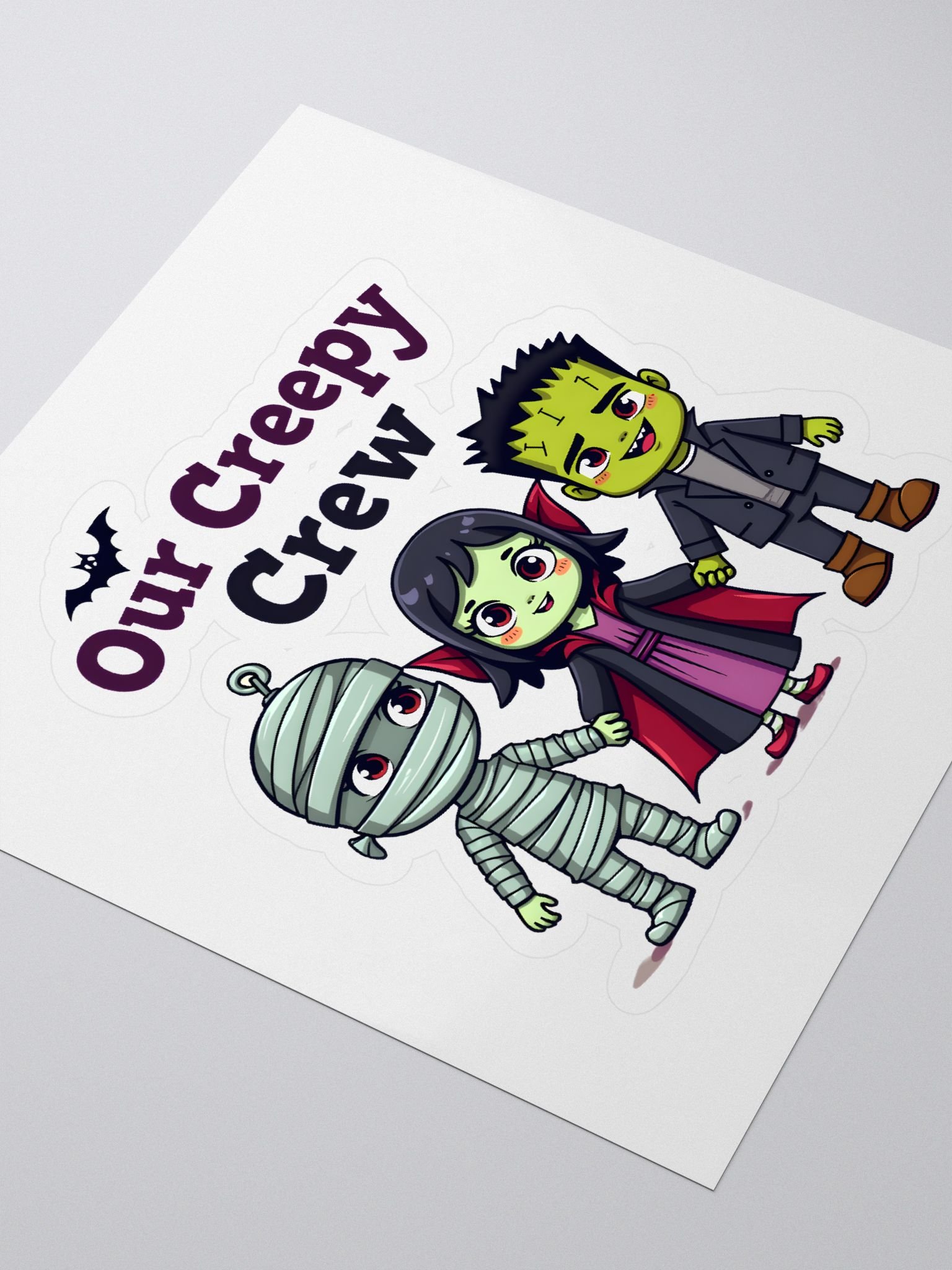 Halloween Creepy Crew Sticker Pack | Cute Spooky Characters Vinyl Stickers | Mummy Vampire Frankenstein Decals product image (3)