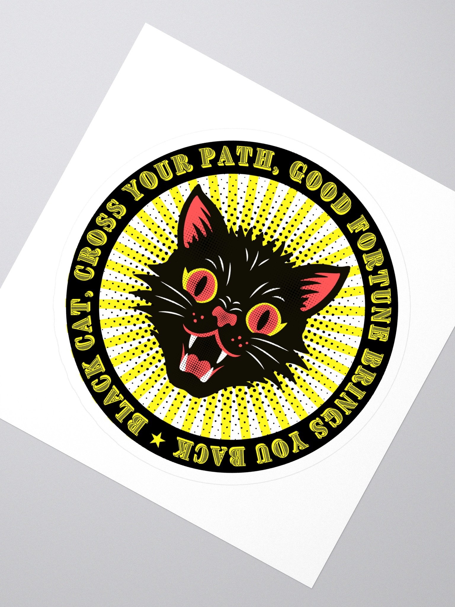 Lucky Black Cat Kiss Cut Stickers product image (2)