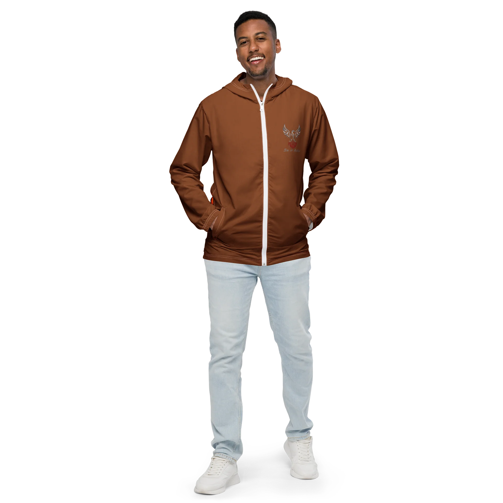 Golden Brown Protect Your Peace Painted Windbreaker product image (5)