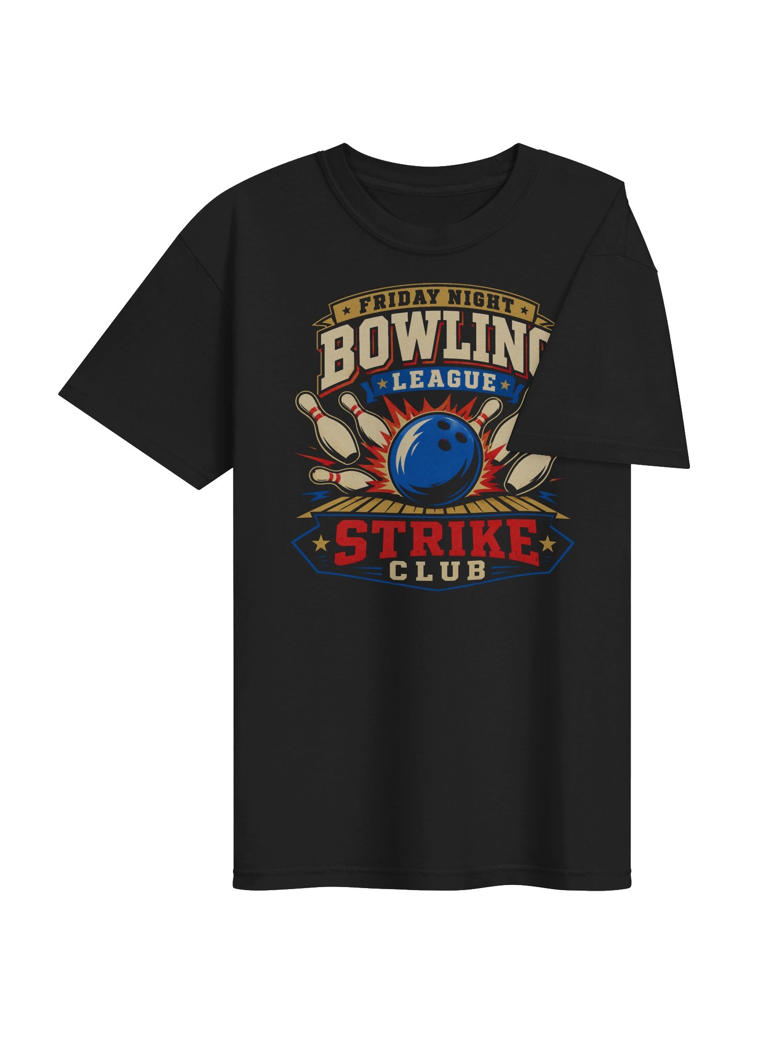 Friday Night Bowling League T-Shirt | Bold Retro Strike Club Tee product image (4)