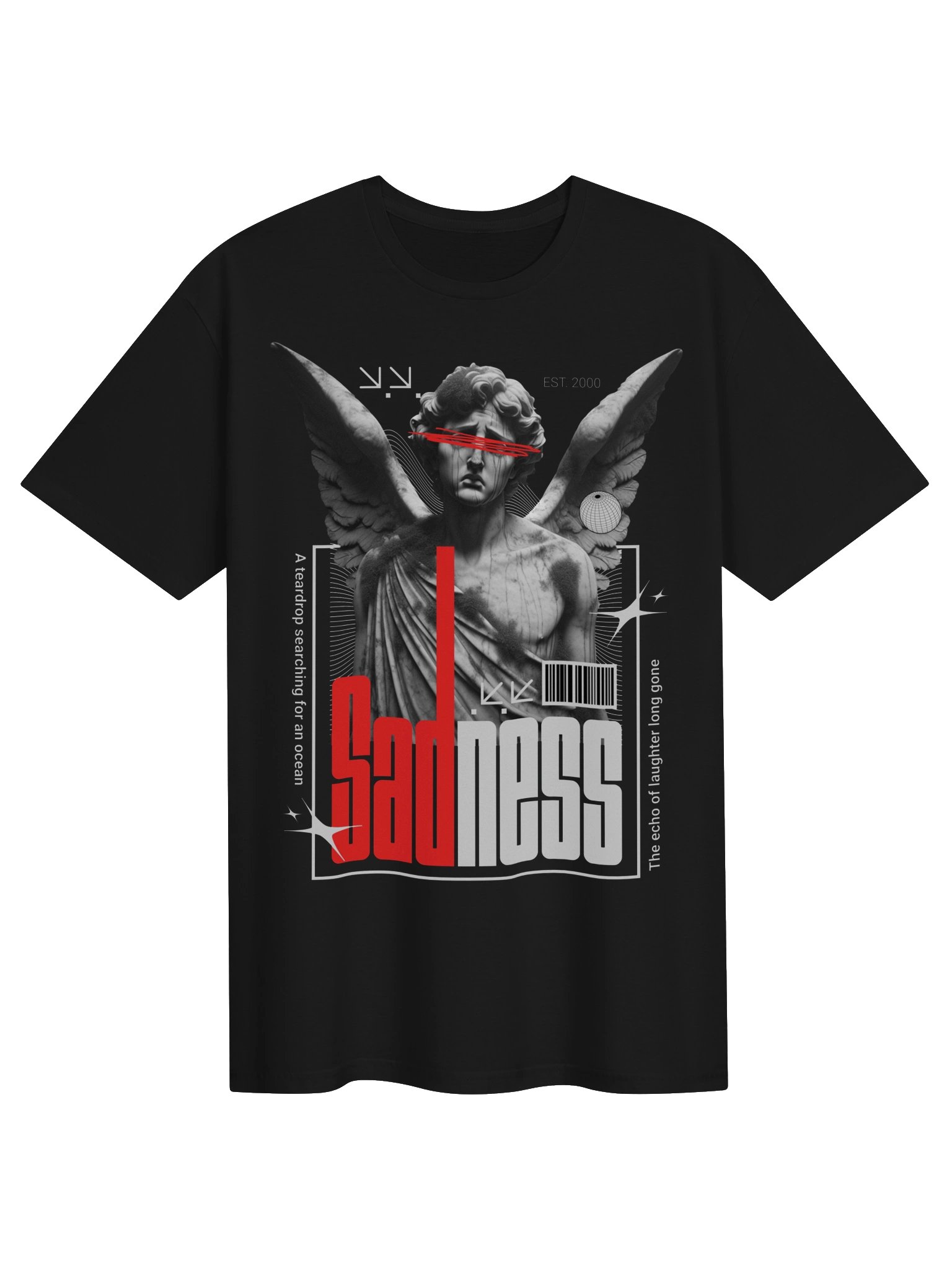 Sadness Winged Statue Graphic Unisex Softstyle T-Shirt product image (1)