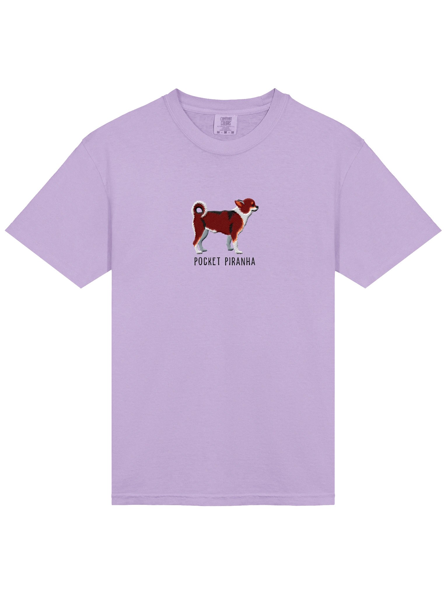 Pocket Piranha T-Shirt(Embroidered) of a Chihuahua(Chocolate Tricolor) product image (6)