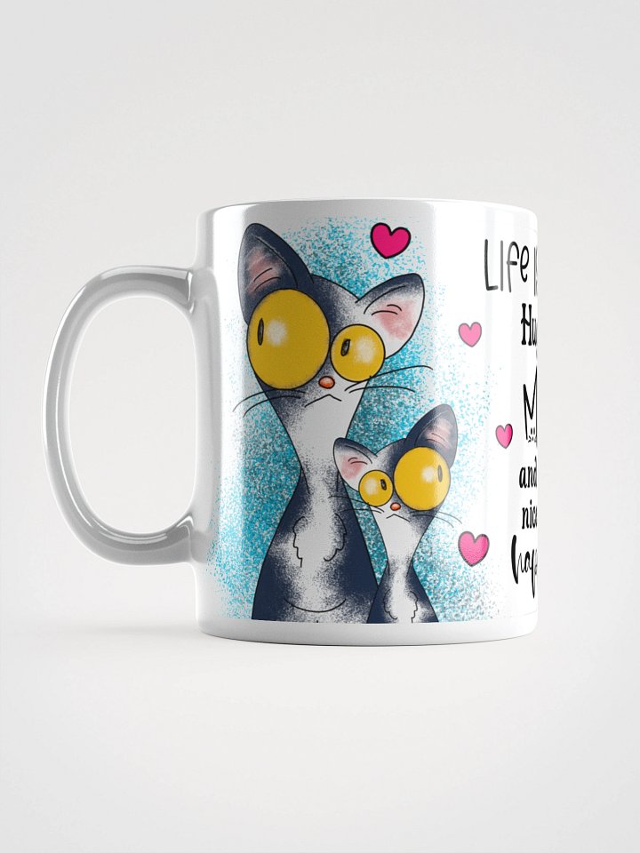 Meow Hug Life: White Glossy Mug product image (2)
