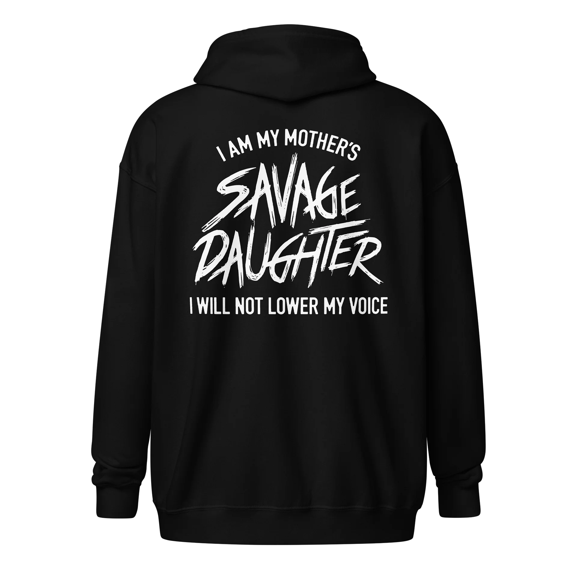 Savage Daughter Heavy Zip Hoodie (white print) product image (1)