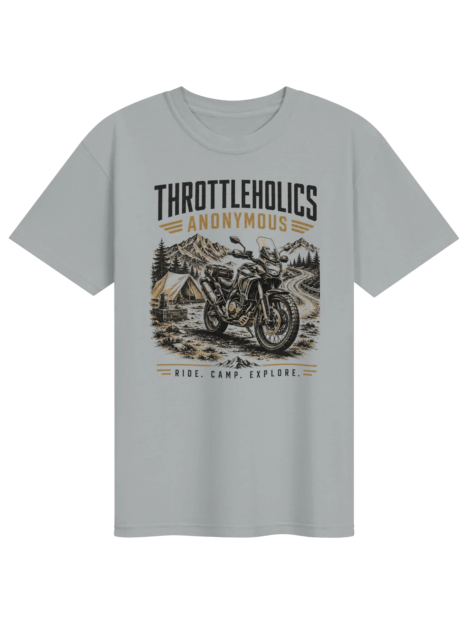Ride. Camp. Explore. | ADV & Motorcycle Camping Tee product image (1)