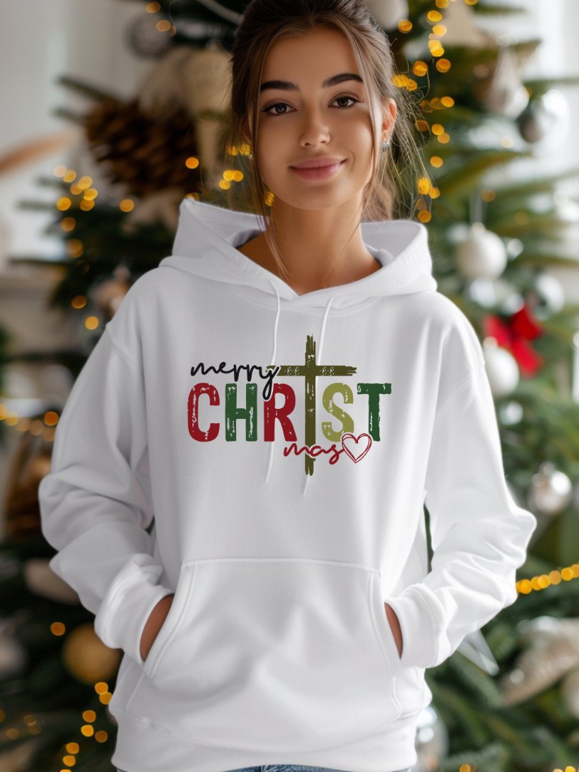 Merry Christmas Cross Hoodie product image (1)