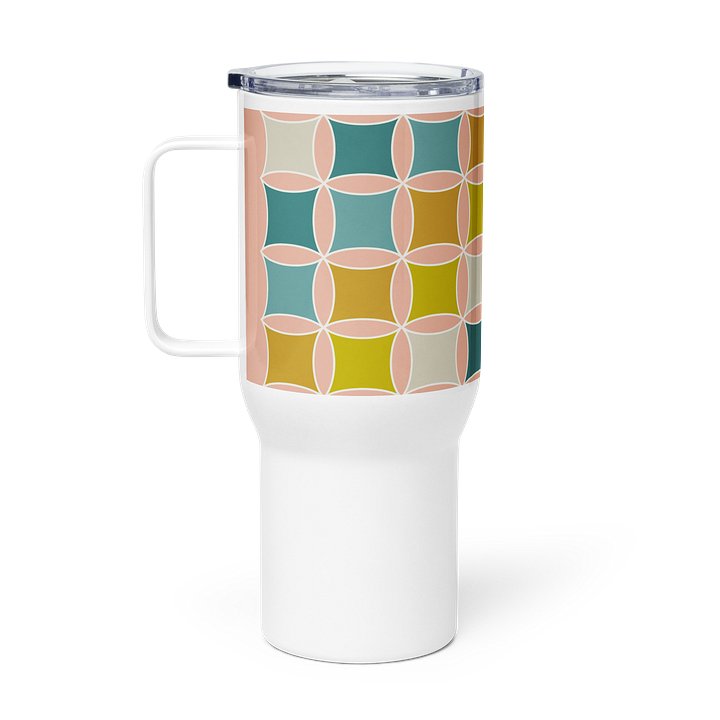 Mid Century Retro Light Geometric Delight Travel Mug product image (1)