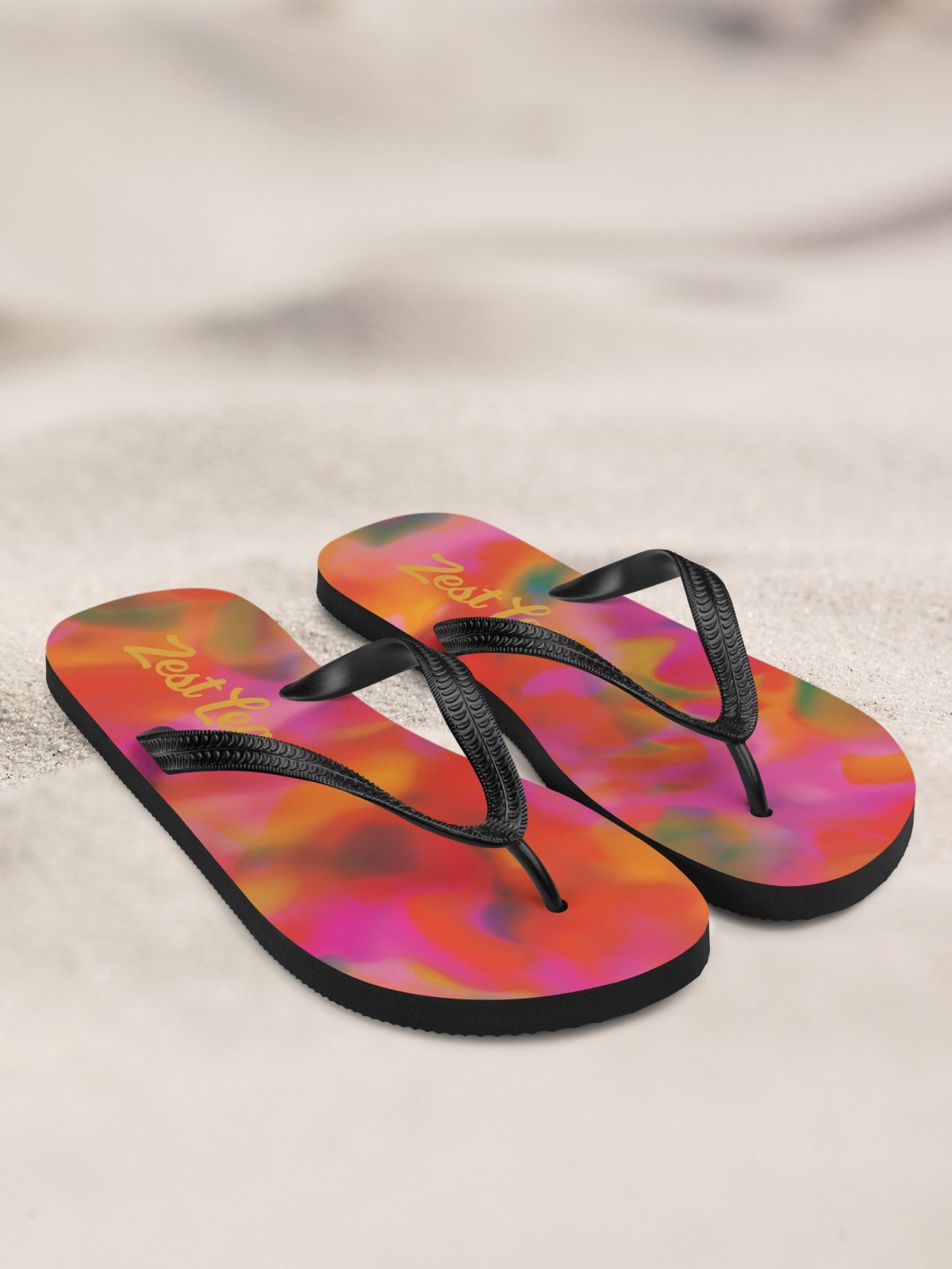 Flip flops "Vibrant Pink-Orange Tie-Dye" product image (2)
