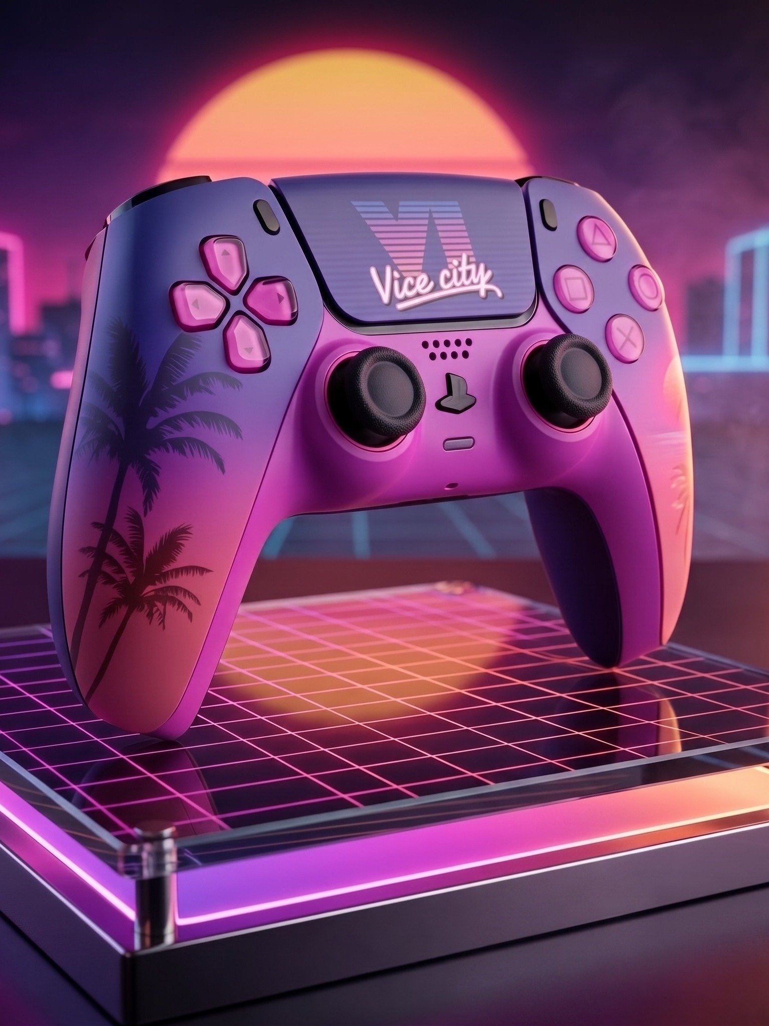 Vice City Inspired PS5 Controller Shell product image (2)