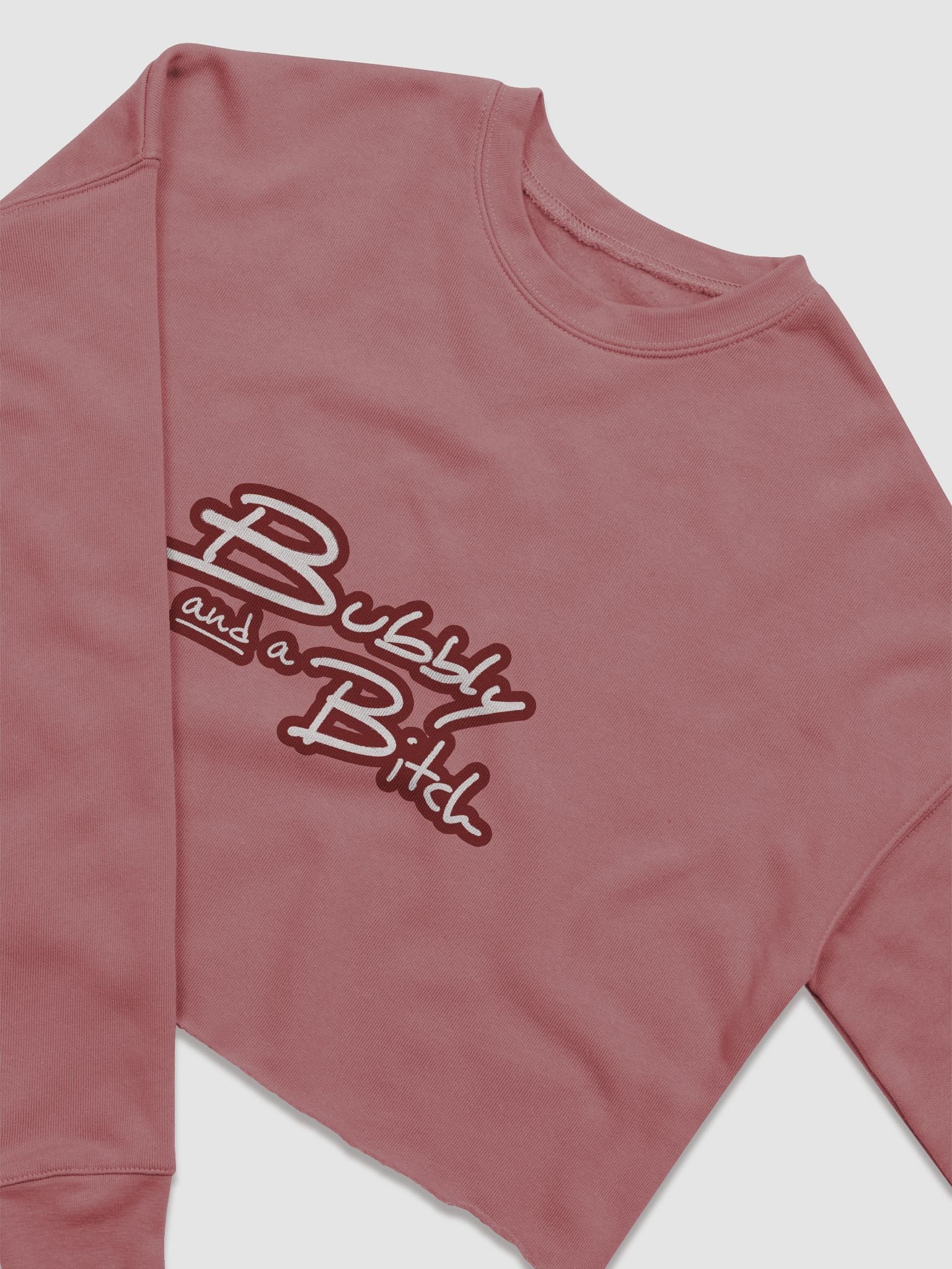 Bubbly and a B*tch (lined design, #6D1616) Women's Fleece Crop Sweatshirt product image (17)