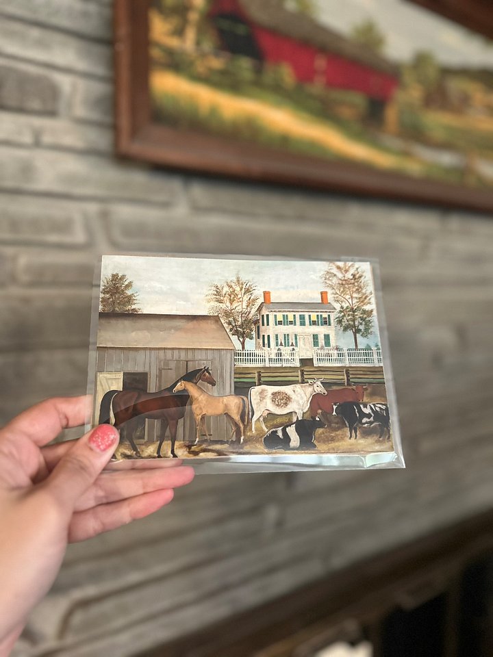 Amzi Emmons Zeliff "The Barnyard" Vintage Equestrian Giclee Fine Art Print | 5x7 | The Ribbon Room product image (1)