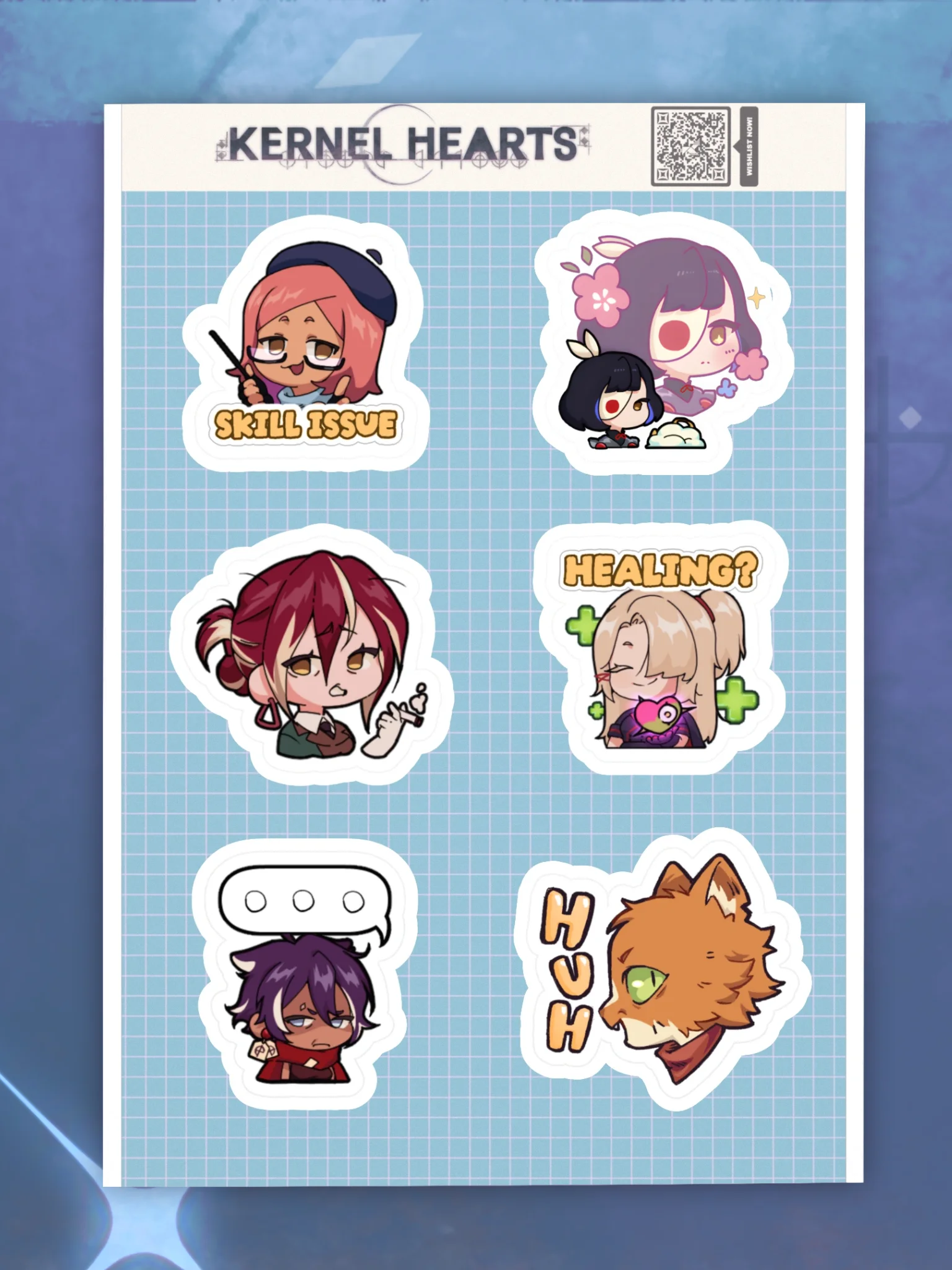 Kernel Hearts Emotes II Sticker sheet product image (1)