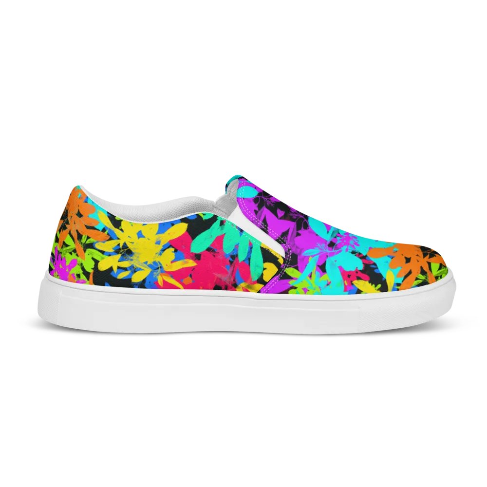 Ladies Brightly Coloured Geometric Leaf Design Slip On Shoes product image (12)