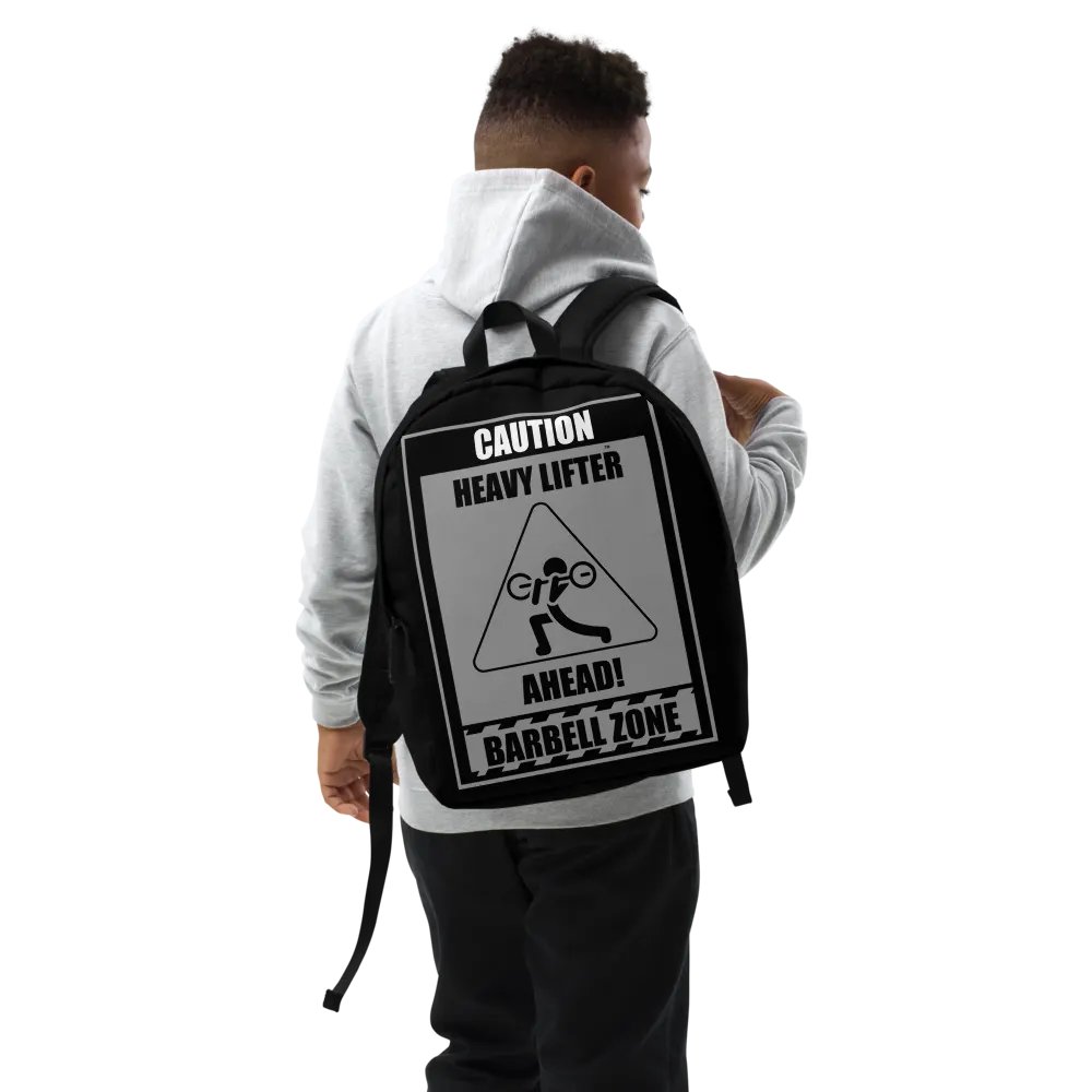 Caution Heavy Lifter Ahead Barbell Zone Backpack product image (8)