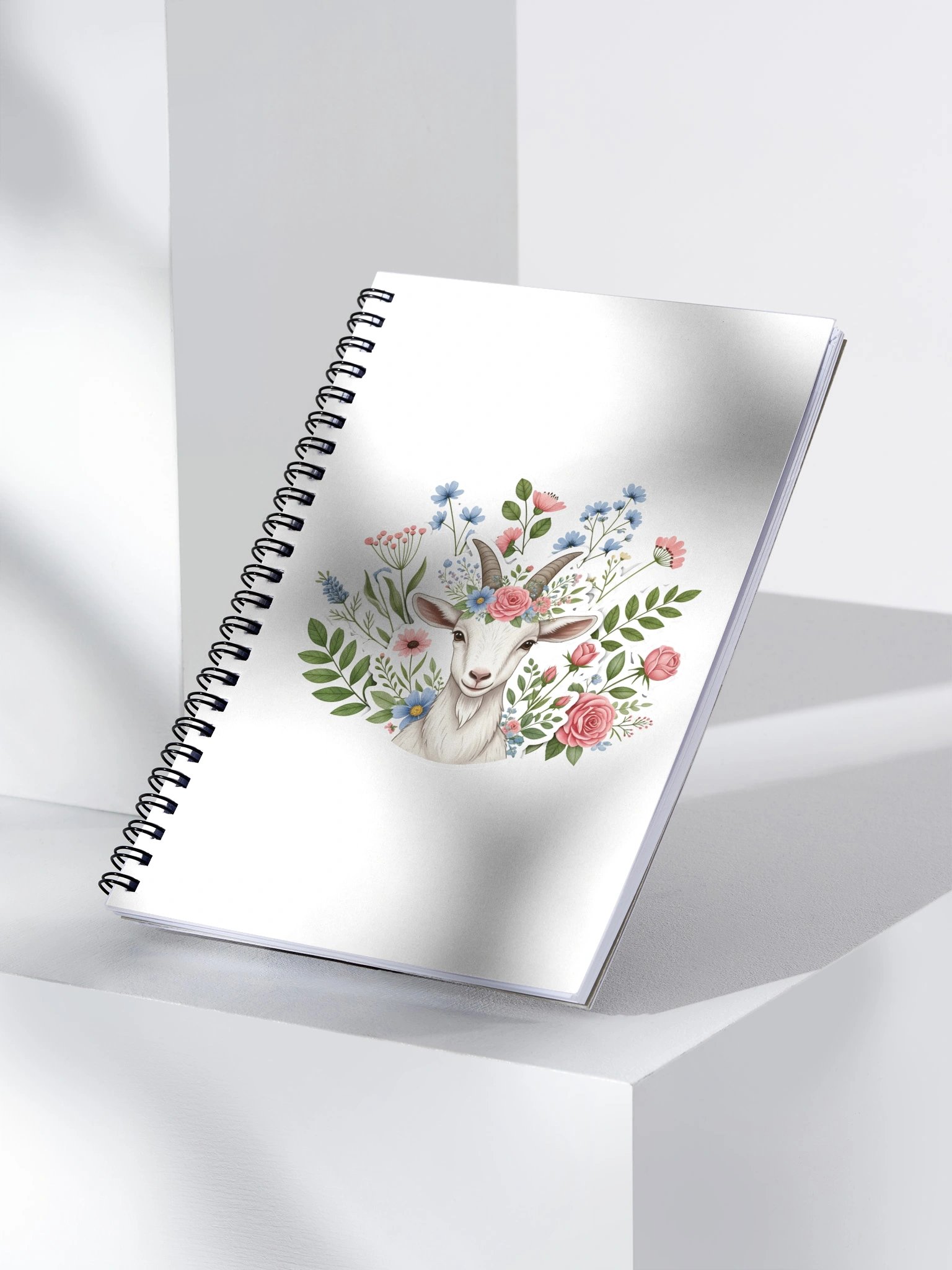 Floral Goat Spiral Notebook product image (4)